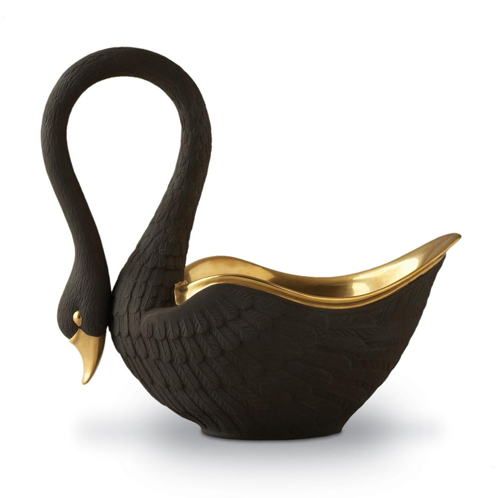 CHAMPAGNE COOLER - GRAND SWAN BLACK WITH 24KT GOLD