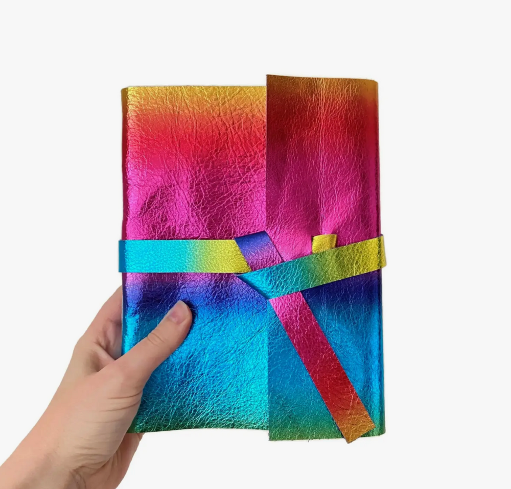 
            
                Load image into Gallery viewer, SKETCHBOOK- METALLIC RAINBOW LEATHER
            
        