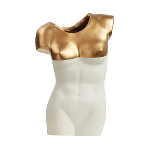 
            
                Load image into Gallery viewer, VASE - TORSO WOMAN  XL WHITE&amp;amp;GOLD
            
        