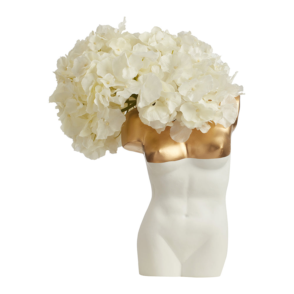 
            
                Load image into Gallery viewer, VASE - TORSO WOMAN  XL WHITE&amp;amp;GOLD
            
        